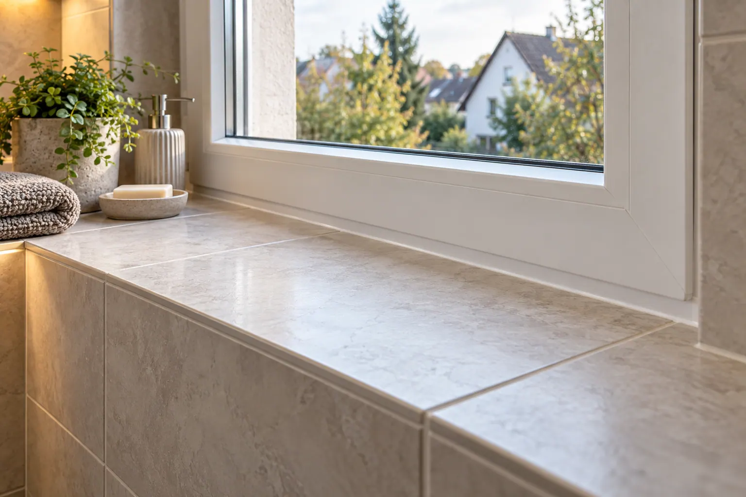 Fensterbank im Bad – neu abgedichtet