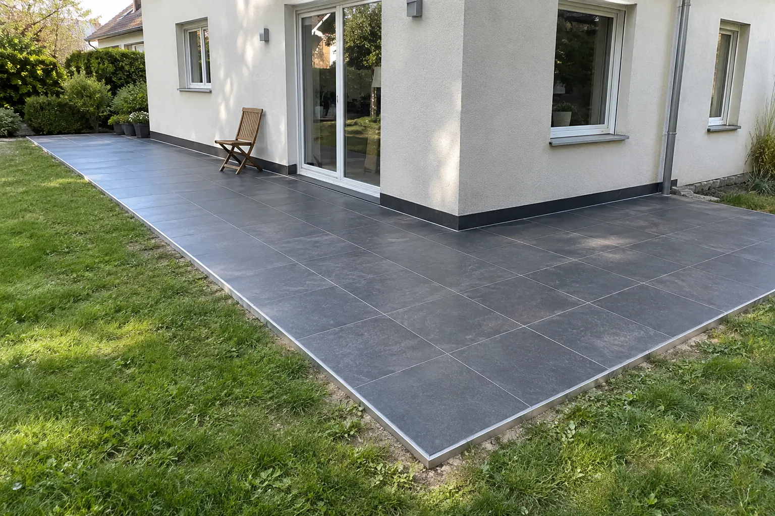 Gartenterrasse – Platten im Fugenbild verlegt